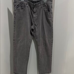 Ag Adriano Goldschmied Gray Straight-Leg Jeans with Washed Finish